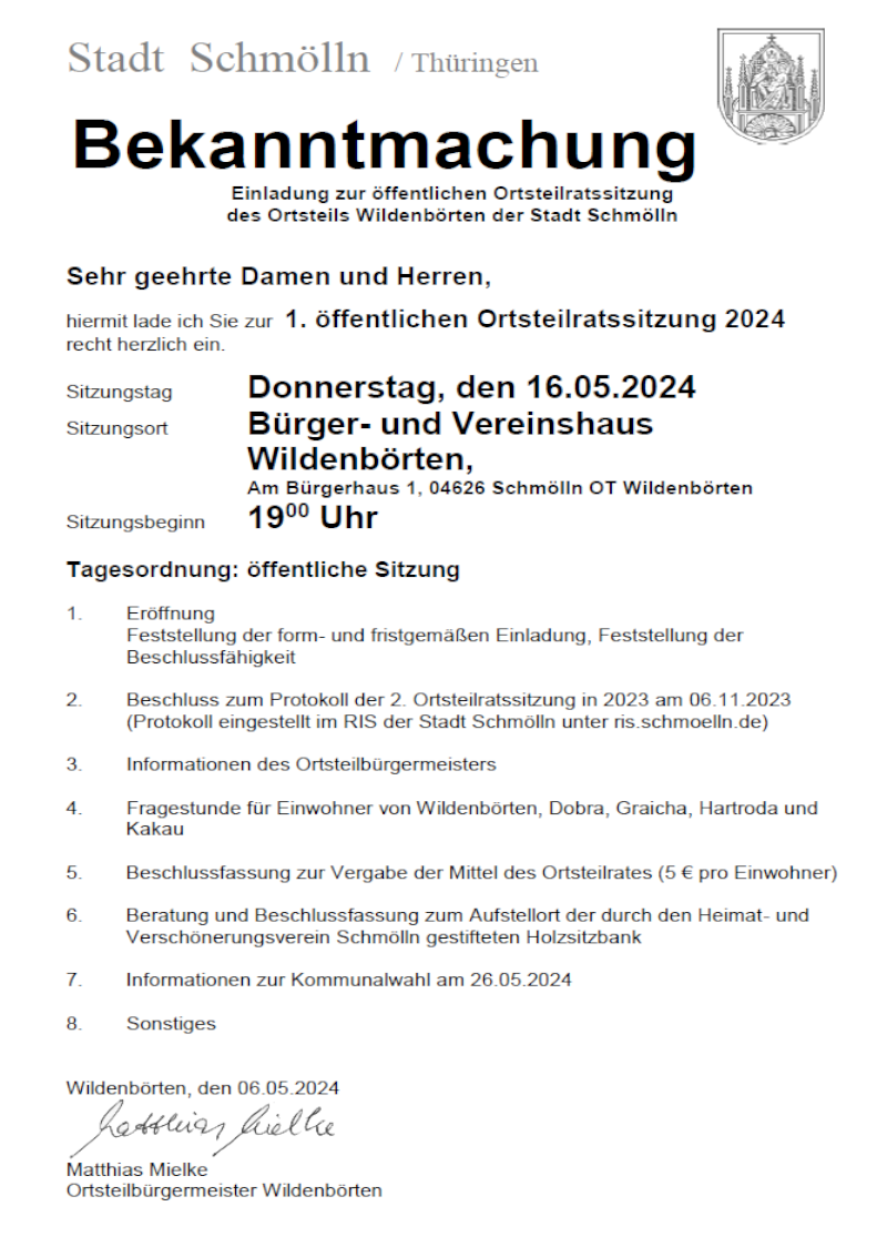 Blutspende am 23.04.2024 im Bürger- und Vereinshaus Wildenbörten (16:00 - 19:00 Uhr)